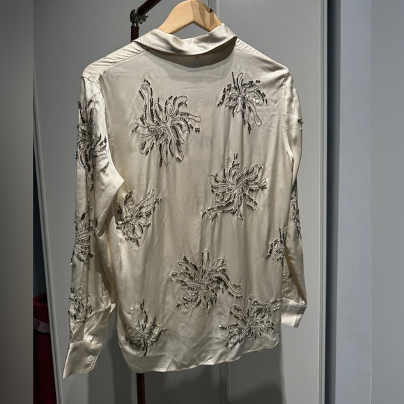 NEW! Zara Beaded Satin Embellished Blouse - Picture 2 of 6